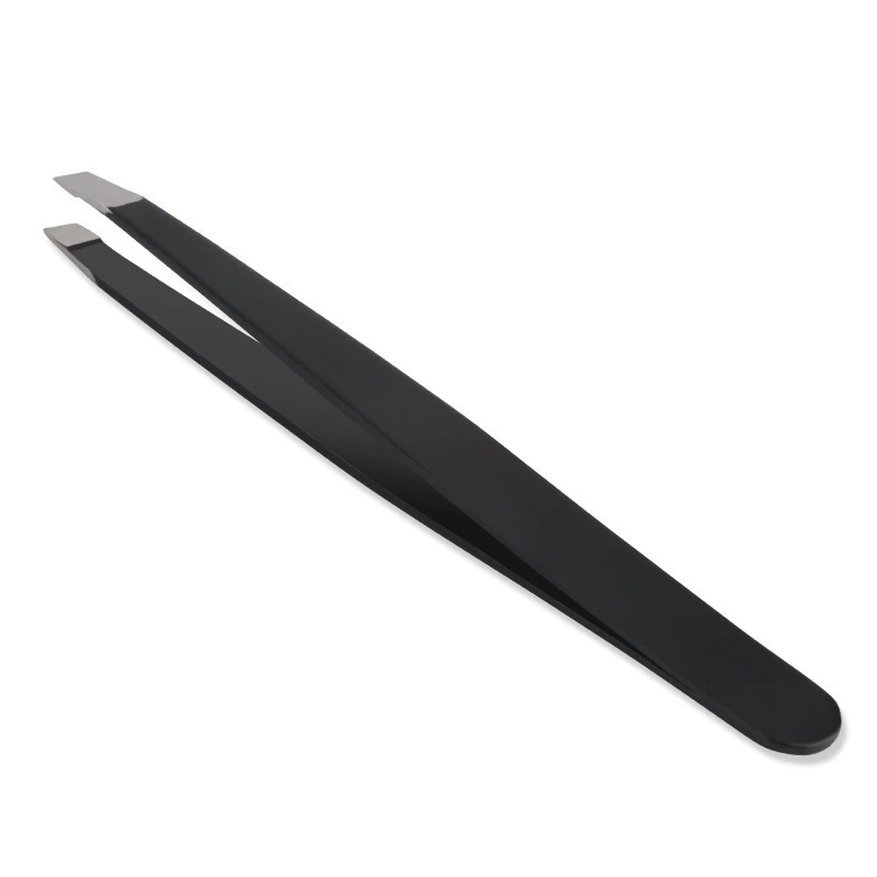 [工厂直供 不锈钢电泳眉夹 平口镊子斜口眉毛夹拔毛夹眉钳工具批发]