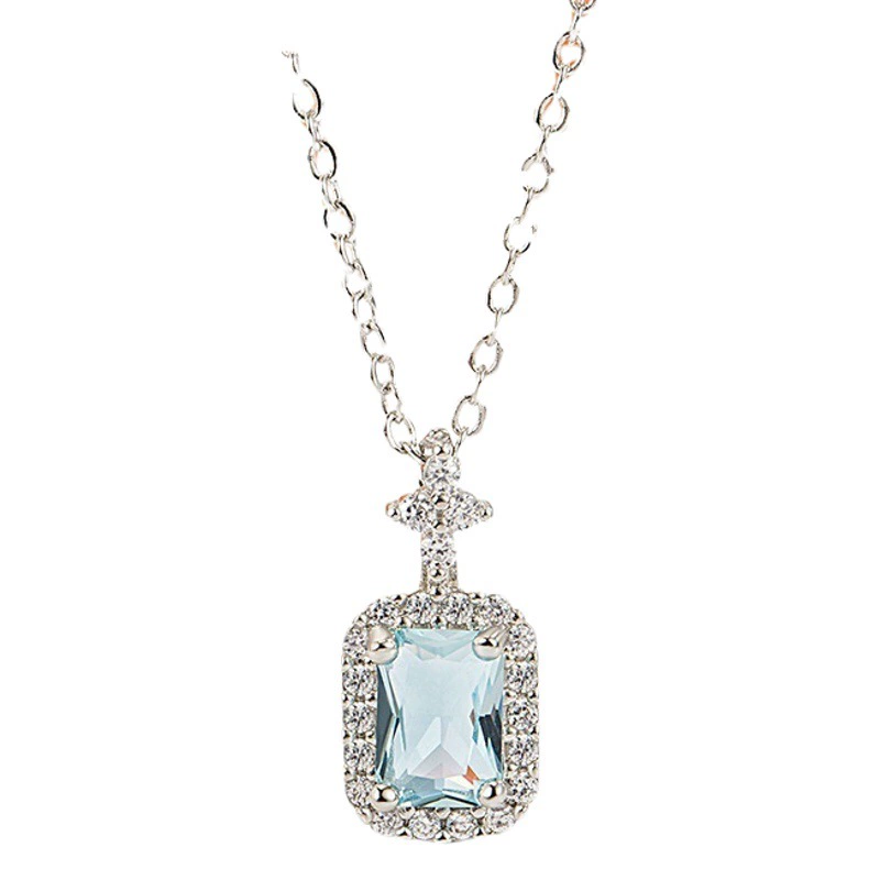 Вспышка бриллиантовое хрустальное ожерелье топаз Аквамарин ниша легкий роскошный флакон духов ключица цепочка Элегантный женский подарок высокого чувства