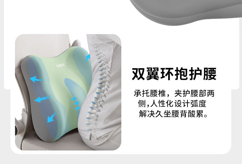 Cross-Border Wholesale Cushion, Memory Foam Cushion, Long-Term Sitting, Not Tired, Backrest Integrated Cushion, Breathable Butt Cushion, Lumbar Support Set