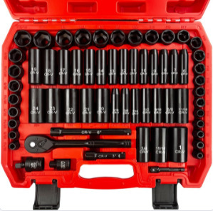 Juego de dados neumáticos 1/2” de 35 piezas, incluye vasos largos y cortos, kit profesional para herramientas neumáticas