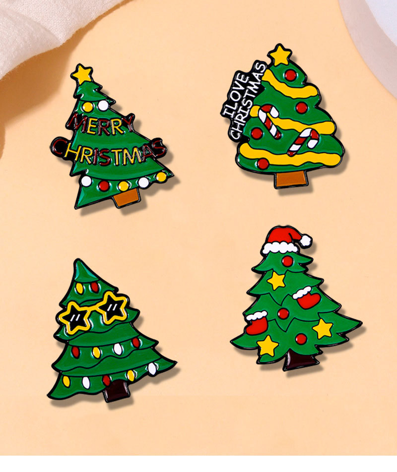Cute Pin Christmas Tree Alloy Enamel Unisex Brooches