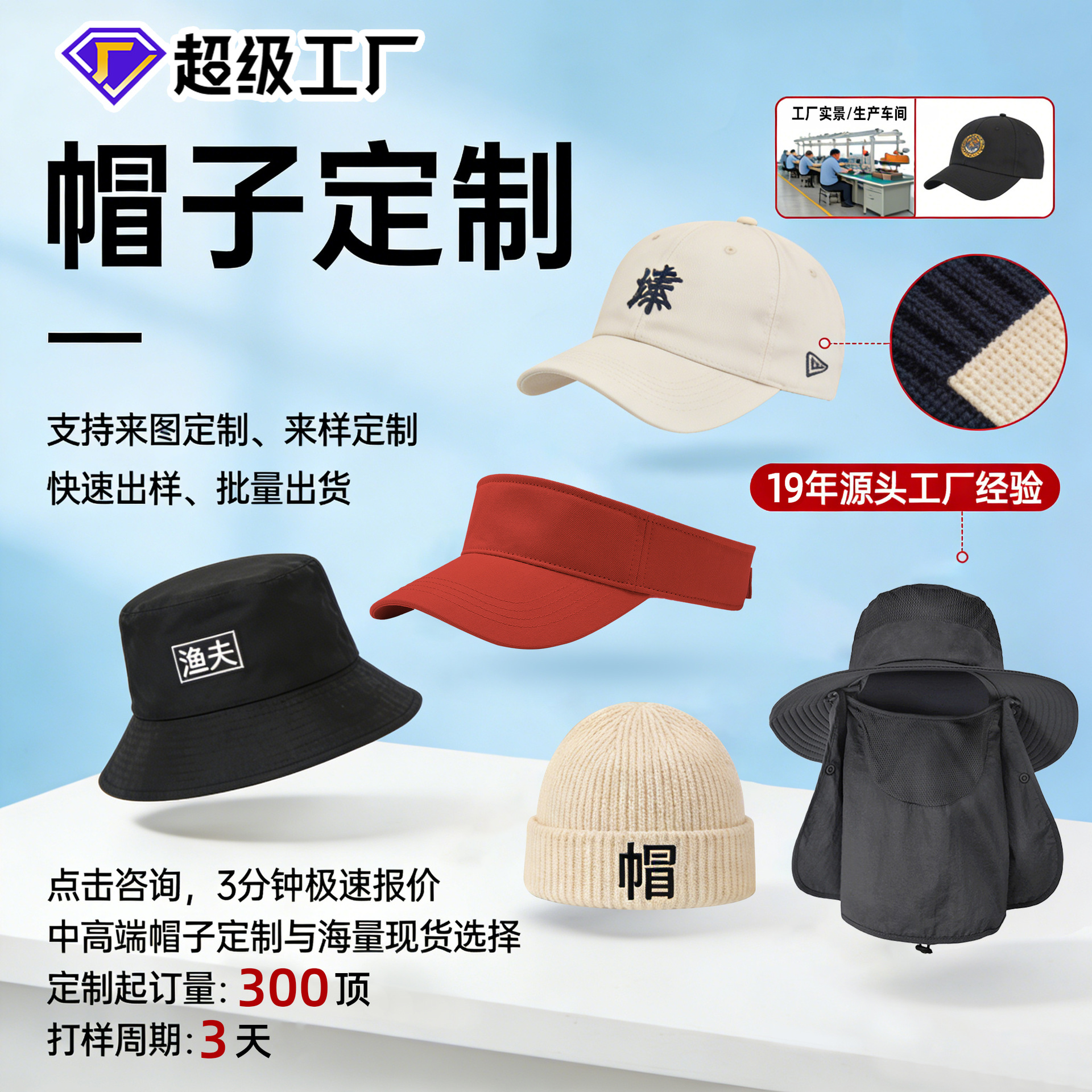Customized Sun Protection Hats, Fisherman Hats, Sample Kids' Hats, Open-Style Baseball Caps, Odm Sun Hats, Processing with Provided Pictures and Samples
