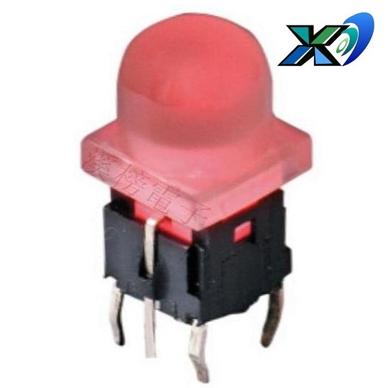 带灯按键开关蘑菇头  带灯按钮开关LED红色灯  立式轻触开关带灯