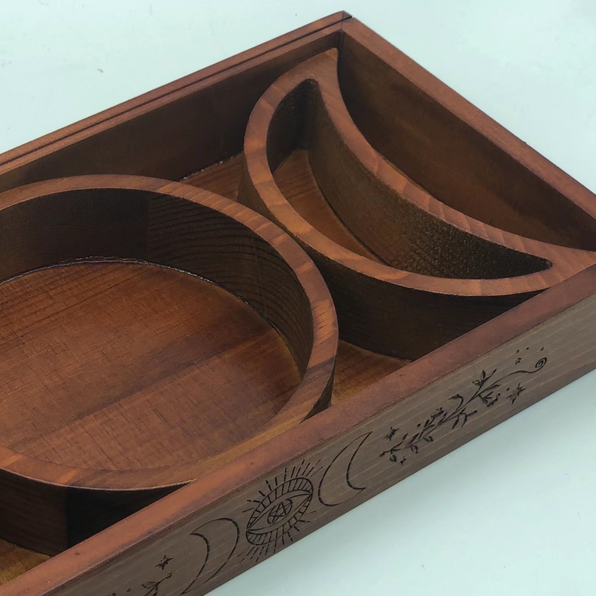 塔罗牌木质支架水晶桌面收纳框摆件