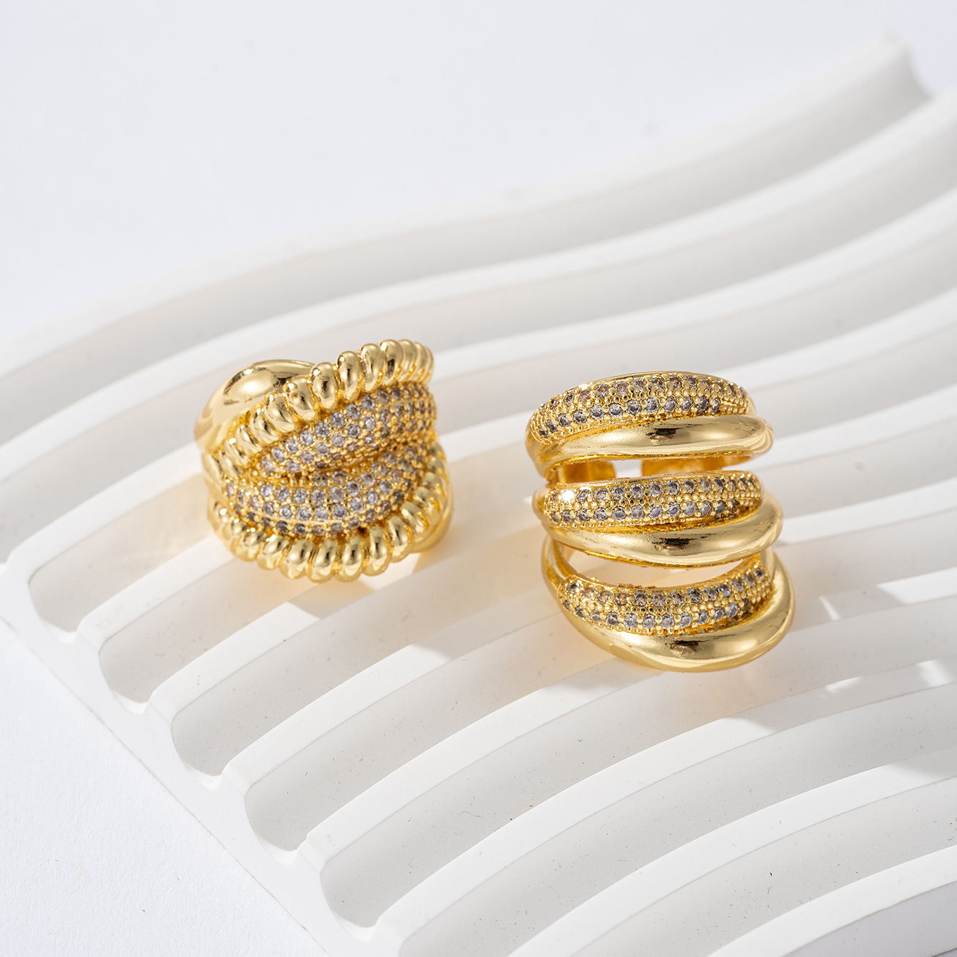 Retro adjustable fashionable geometric ring