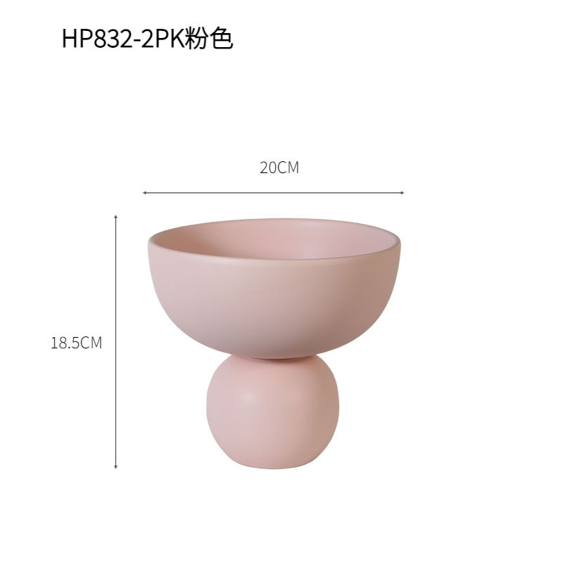 Simple y moderno plato de frutas de cerámica de color crema tazón de frutas de estilo francés mesa de comedor mesa de té mesa de almacenamiento decoración artística