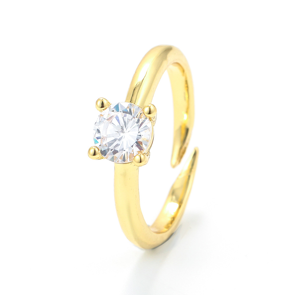 3g Weight Zircon Inlay Material Copper Plating Geometric Zircon