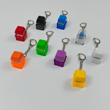 跨境解压按键捏捏乐新奇木鱼手指减压按键发泄钥匙扣挂件玩具发光