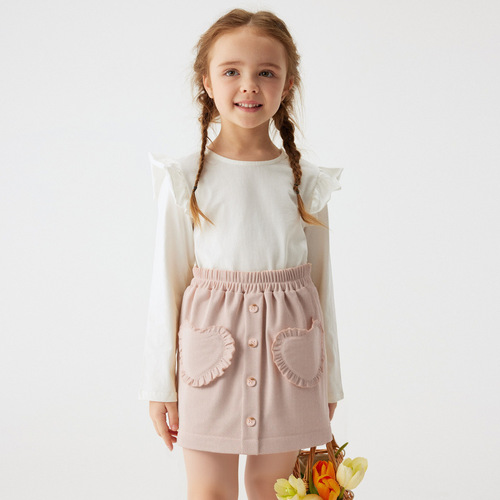 Little Girls' Half Skirt, Princess Skirt, Children's French Pure Color Embroidered Skirt Shorts