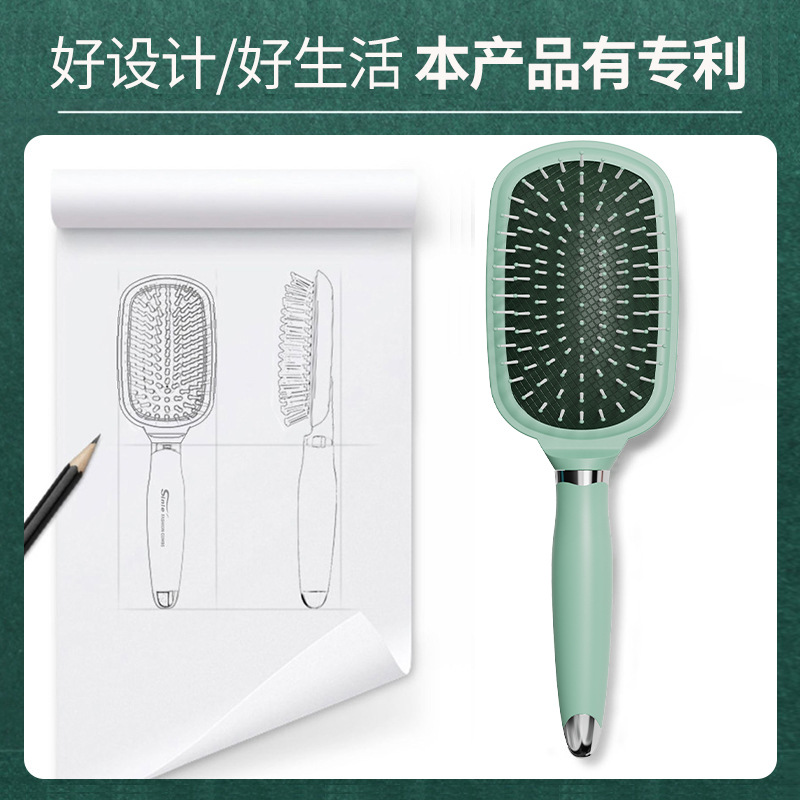 Luz de lujo cojín de aire peine hogar masaje pelo curling peine Antiestático de las mujeres bolsa de aire peine esponjoso hebilla interior forma de aire peine