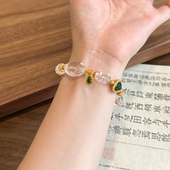 巧恩珠宝天然白水晶沉香翡翠文玩新中式国风手串手链批发厂家直销