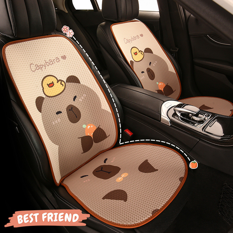 Four Seasons universal car cushion cartoon personality women's men's cute capabala three-piece small waist seat