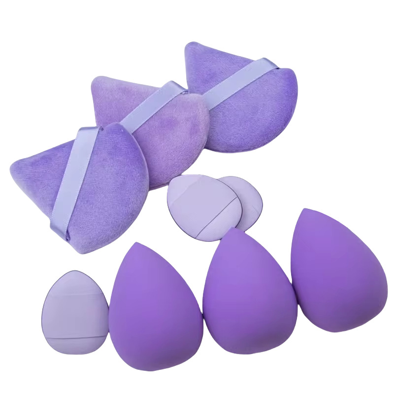 Explosiones transfronterizas de huevos de belleza 9 piezas mini polvo de pulgar flocado polvo de polvo de aire huevo de maquillaje huevo de maquillaje de color