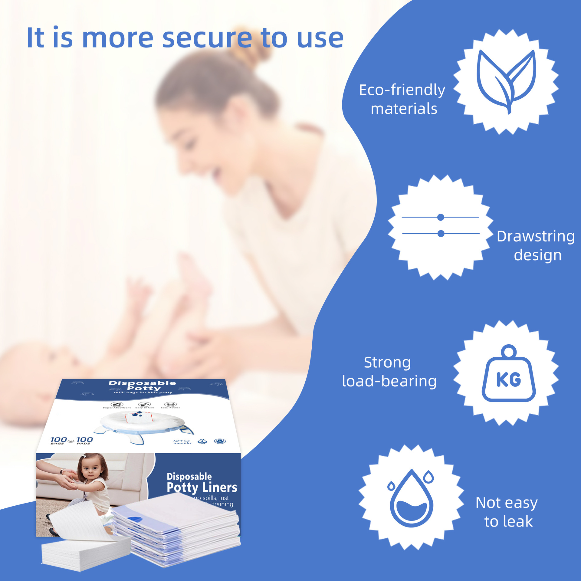 Cross-Border Disposable Children's Cleaning Bags, Urine-Absorbing Bags, Absorbent Paper, Baby Folding Garbage Bags, Household Garbage Bags
