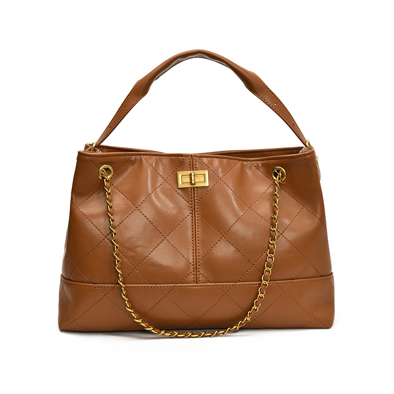 Bolso de textura transfronteriza 2025 nuevo bolso de cadena bolso de hombro con bordado de rombo bolso de mensajero de gran capacidad mujer