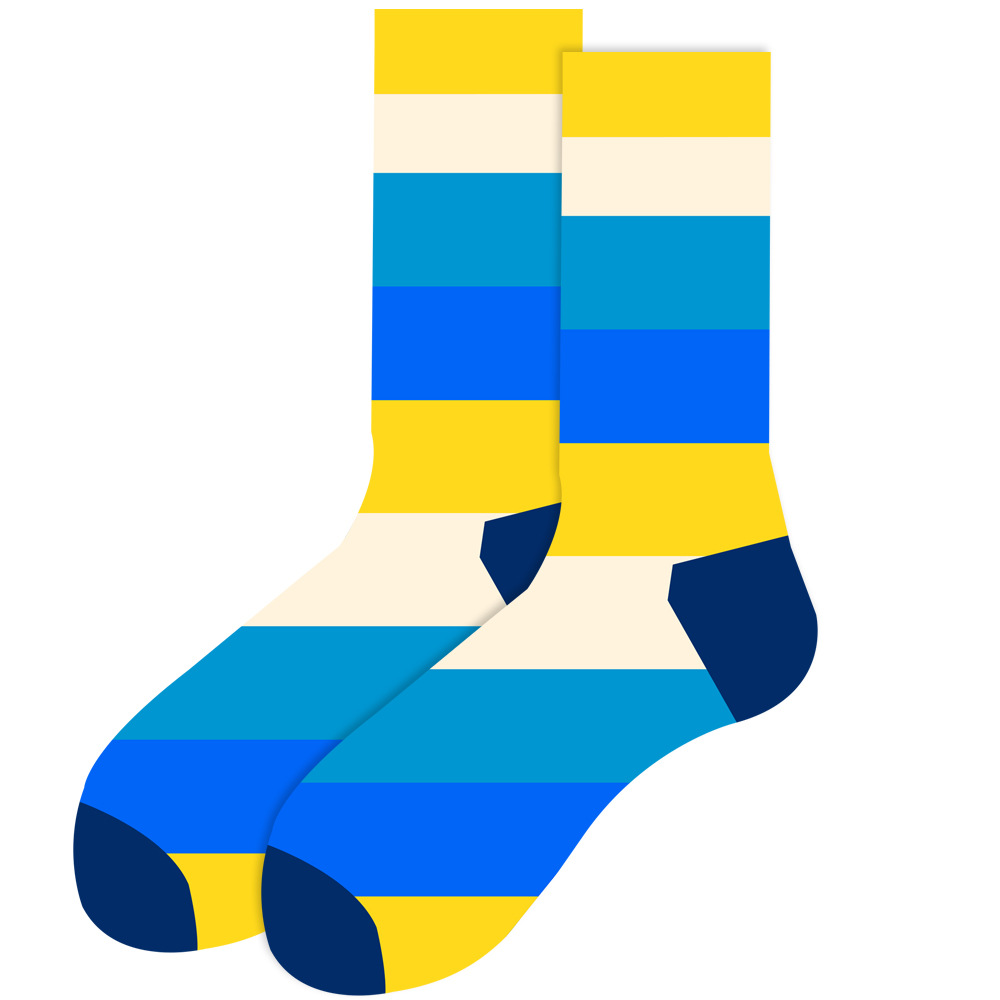 Modern Style, Classic Style Style Unisex Modern Style Classic Style Printing Color Block Cotton Crew Socks 20 Pairs Per Pack