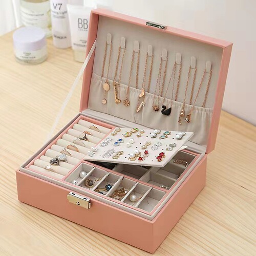 Large Capacity Multi-layer Jewelry Box with Exquisite Earrings, Stud Earrings, Necklaces, Rings, and Accessories Storage Box for Wholesale