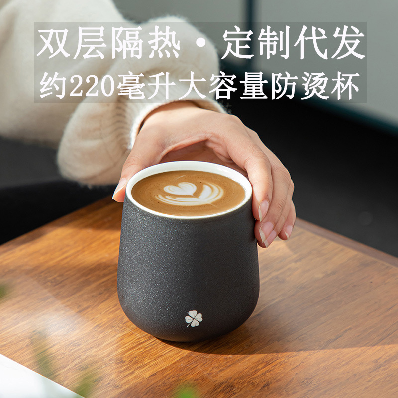 跨境陶瓷隔熱咖啡杯大容量喝茶杯創意牛奶杯簡約早餐杯濃縮咖啡杯