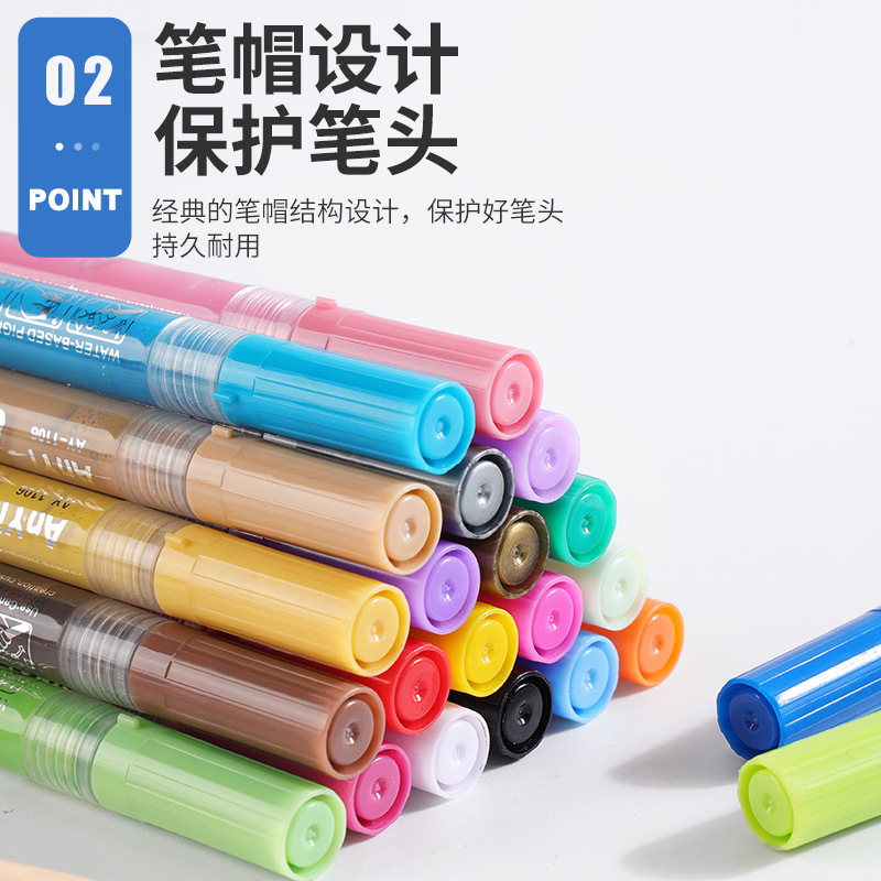 Personalizado acrílico marcador pincel puede etiquetar la producción de pincel pintado pincel acuoso acuarela pincel de cerámica para niños graffiti