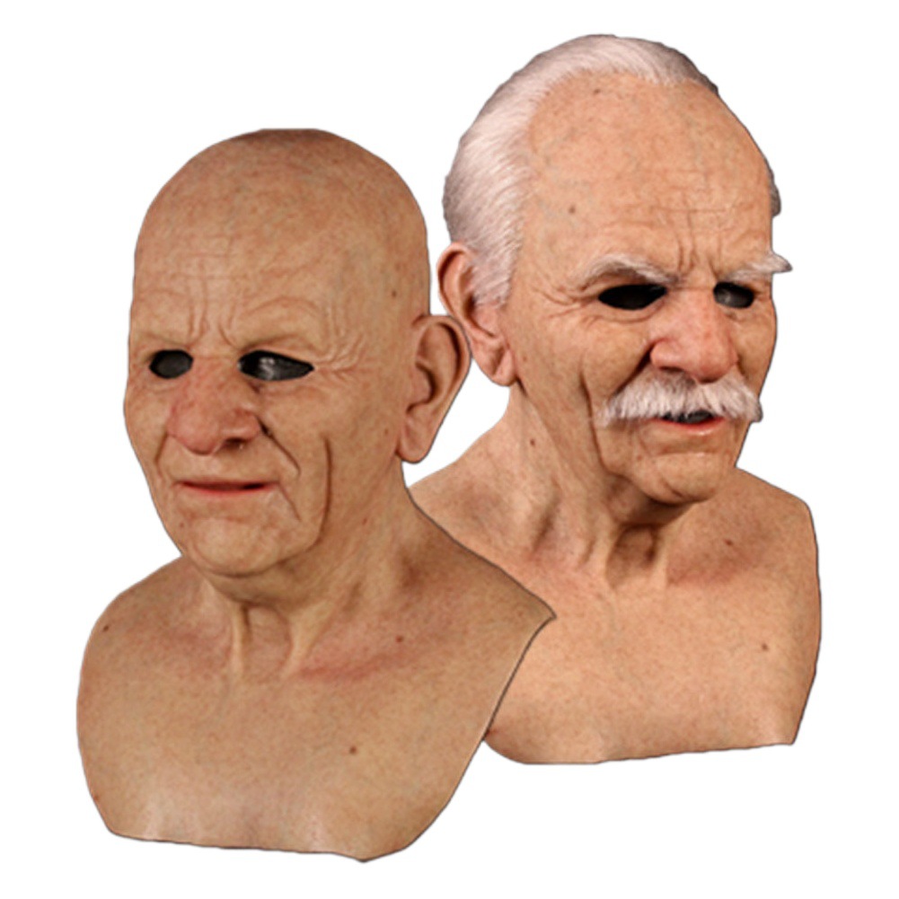 Estación independiente de Halloween nueva Máscara vieja abuela tocado vestir apoyos látex Calvo sombrerería transfronteriza