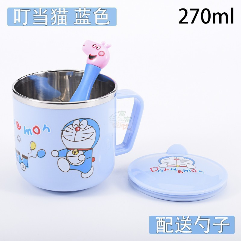 儿童水杯家用304不锈钢带盖可爱卡通小孩宝宝幼儿园喝水口杯防摔|undefined