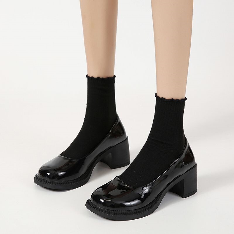 Size 35-43 Large Size Women's Shoes for Wide Feet, Size 41 Mary Jane High Heels, Women's British Style Jk Japanese Style Small Leather Shoes, Size 42 Size 35-43 Large Size Women's Shoes for Wide Feet, Size 41 Mary Jane High Heels, Women's British Style Jk Japanese Style Small Leather Shoes, Size 42