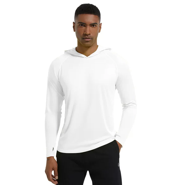 Cross-Border Men's Summer Anti-Uv Hooded Slim Sun Protection Outdoor Beach Hiking and Fishing Clothing Upf50+