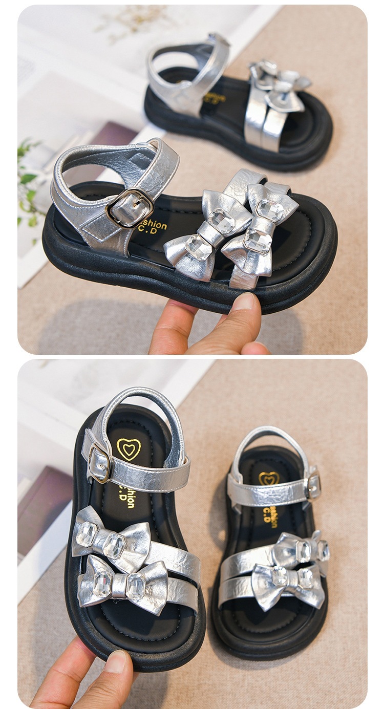 Sandali bambina con fiocco leggeri scarpe estive mare_voghion.com