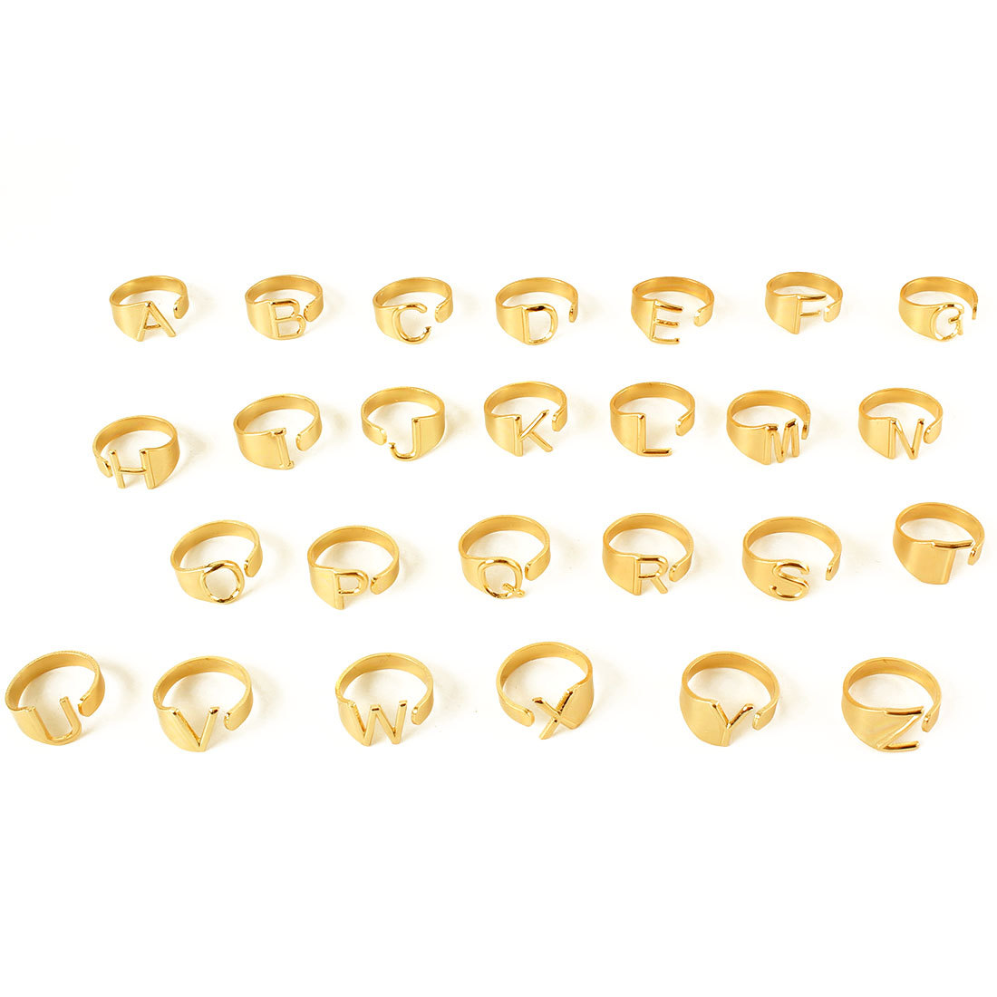 European and American cross-border 26 letter ring adjustable opening letter ring