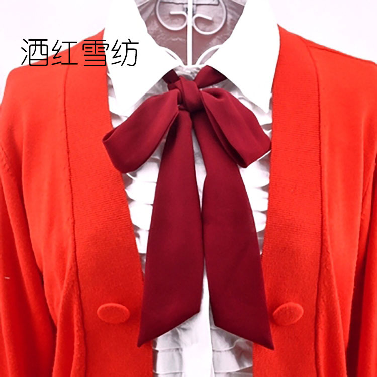 Pajarita encaje de mujer nuevo estilo coreano estilo británico preppy estilo Polka Dot color sólido gasa cinta golpeando a mano arco de moda