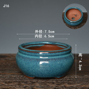 [Micro landscape basin] fleshy miniature palm purple sand small flowerpot miniature bonsai three-legged small round micro bonsai Basin