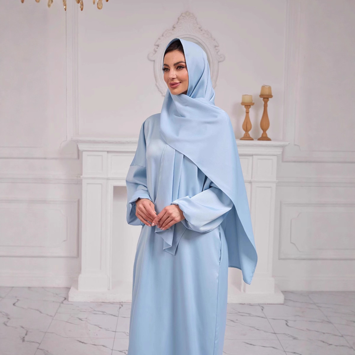 2025 Spring New Dubai Turkish Hijab Muslim Robe_voghion.com