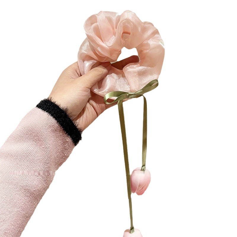 A principios de primavera flores exquisitas lingüetas anillo de cabello chicas salen 2024 nuevo tocado de cabello de correa de cabello