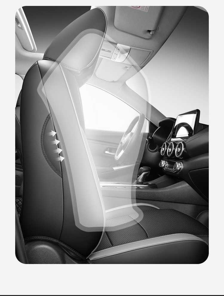 Specifically designed for the 2025 Nissan Sylphy, this is a genuine leather car seat cover for the 14th generation, providing all-season, full-coverage protection for the seats
