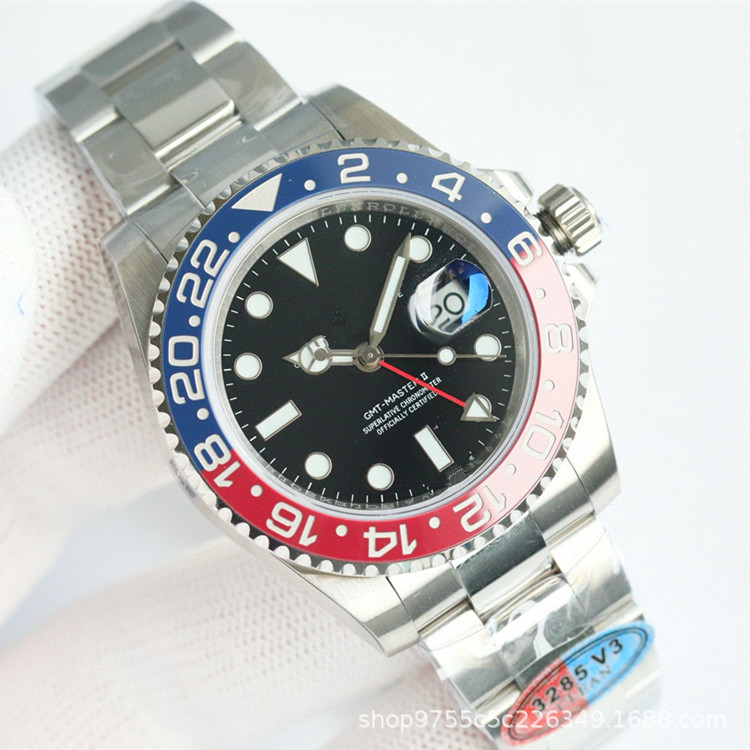 2025 Cross-border Greenwich Cola Circle Pepsi Series Reloj mecánico automático impermeable de buceo luminoso para hombre