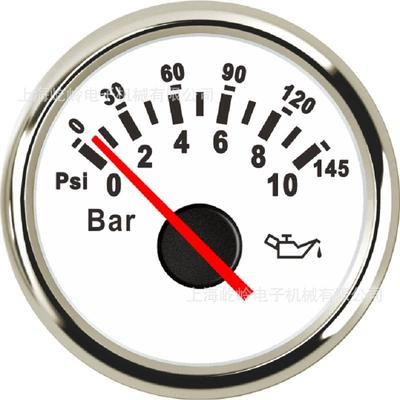 9-32V Voltage, automobile instrument - silver-edge-white-background-0-10bar