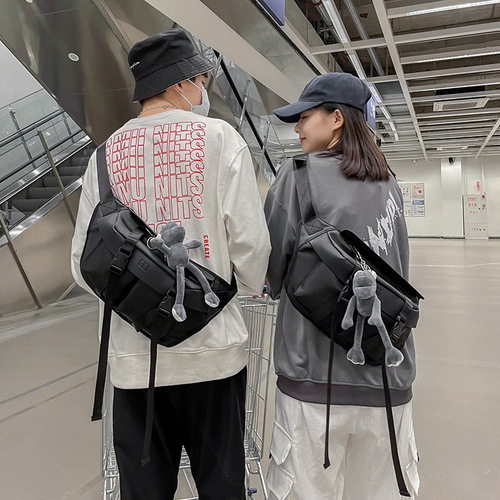 Cross-border Hong Kong style trendy cross-body chest bag for men, large-capacity Japanese casual work bag, trendy brand cross-body sports chest bag