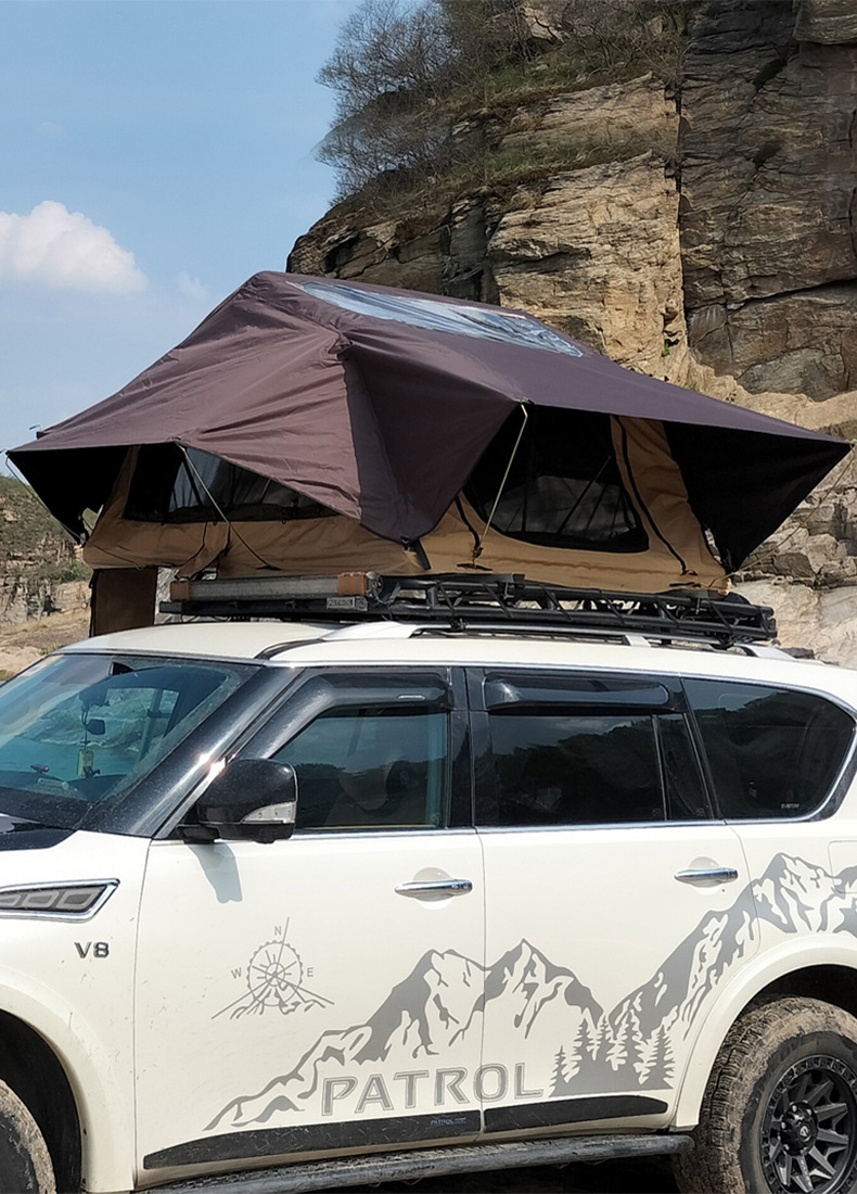 Factory in stock outdoor car roof tent full-automatic self-driving camping car tail hard shell roof tent