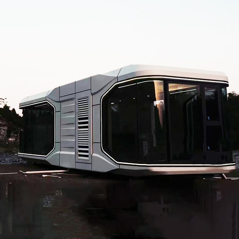 Casa de ensamblaje modular de la cápsula del futuro, centro comercial, punto escénico, tienda de aleación de aluminio móvil, cápsula espacial personalizada a demanda