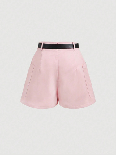 European and American Pink No-Belt Short Shorts for Spring and Summer Outings, Home, Fashion, Nostalgic Women's Shorts