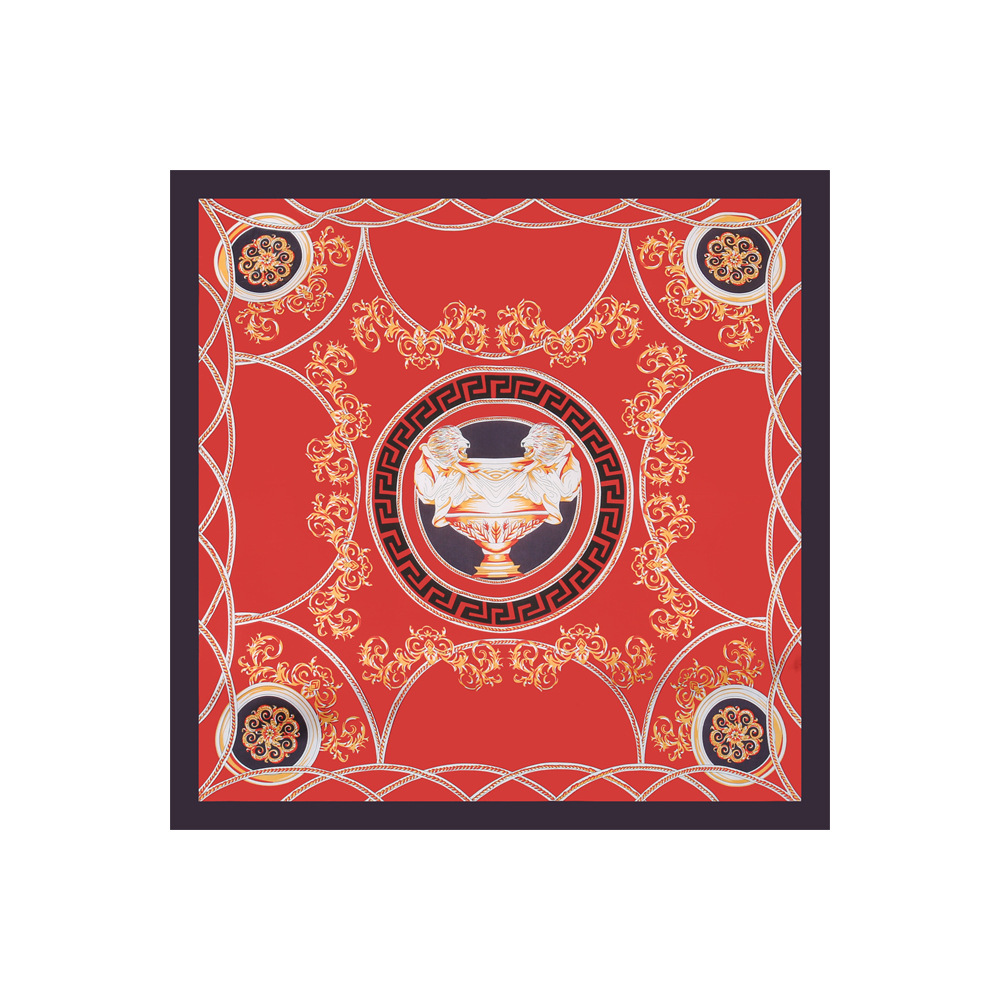 Color de contraste transfronterizo de moda 70 bufanda de seda de simulación pequeña bufanda de seda larga protección del cuello personalidad temperamento bufanda cuadrada salvaje mujer