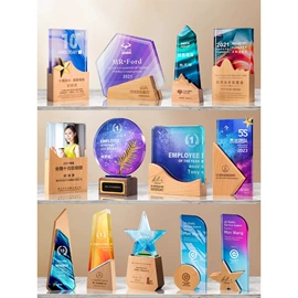 水晶工艺品;奖杯;木质工艺品