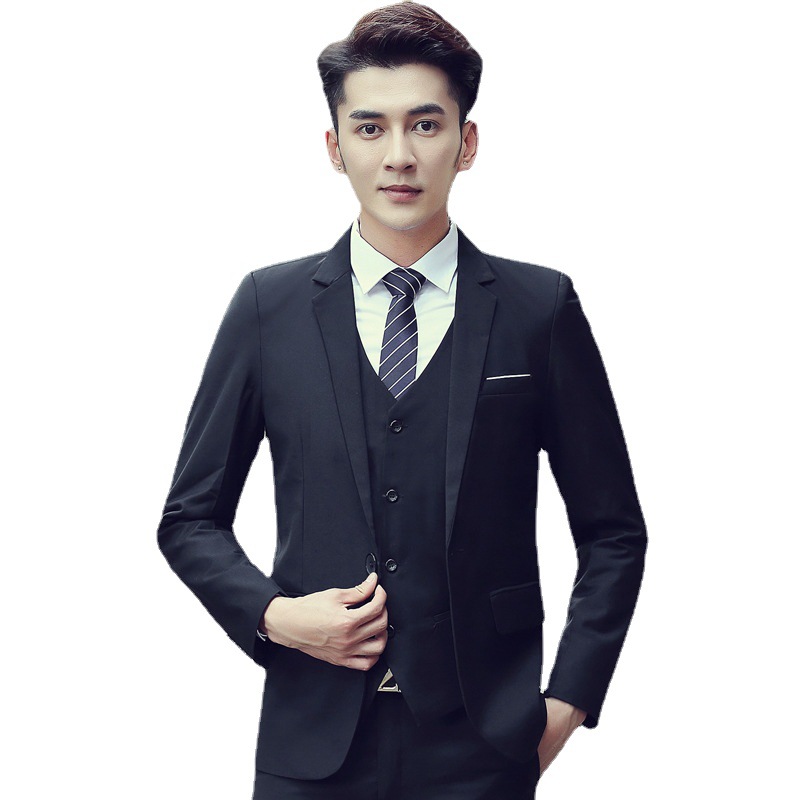 Traje traje de los hombres slim fit traje de negocios traje de tres piezas de los hombres traje de trabajo vestido de boda graduación dama de honor