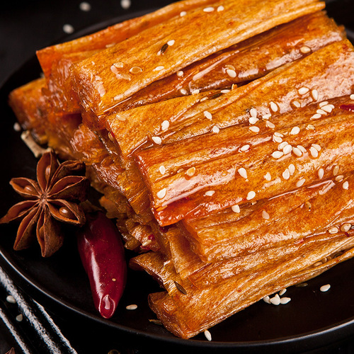 Spicy Year Flowers, Famous Spicy Skin, Spicy Slices, Spicy Bean Skin, Spicy Flavor, Office Leisure Snack, New Year Snacks