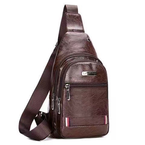 2025 New Chest Bag Men's Casual Fashion Soft Leather Shoulder Messenger Bag Student Travel Trendy Brand Chest Crossbody Bag 2025 New Chest Bag Men's Casual Fashion Soft Leather Shoulder Messenger Bag Student Travel Trendy Brand Chest Crossbody Bag