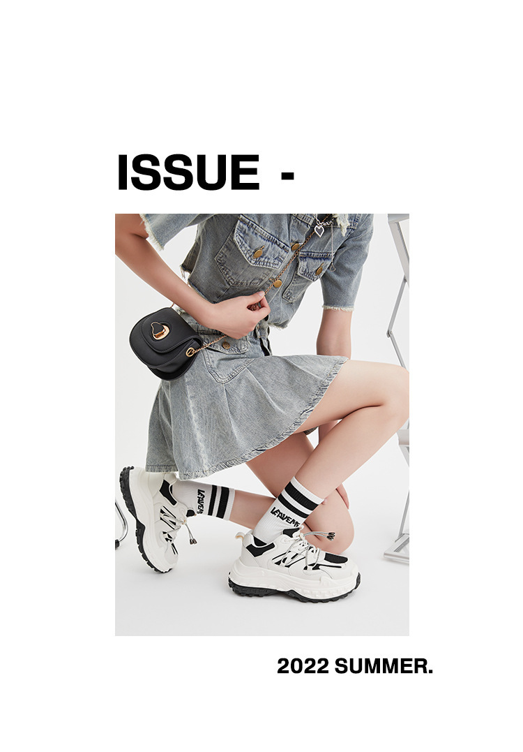Sehr bequem ~ schwarze Durian Bottom Dad Schuhe für Damen 2024 Herbst New Ins Trend Casual Sport Wanderschuhe_voghion.com