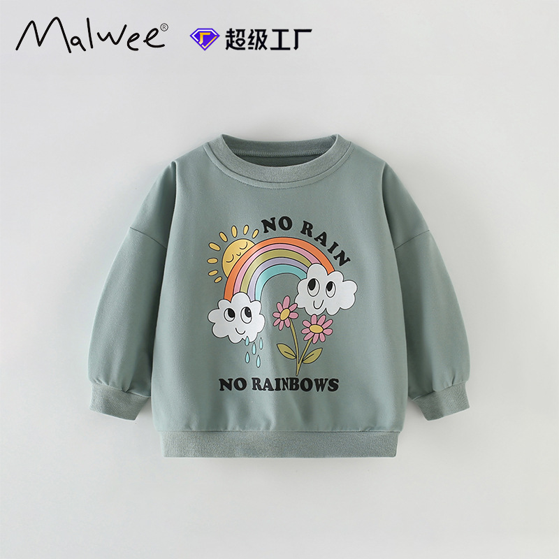 Malwee chaqueta de niñas otoño y invierno nuevo estilo europeo y americano chaqueta de cuello redondo para niños