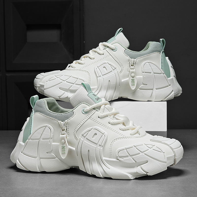 Zapatos de hombre 2025 nuevo otoño transpirable blanco mecha deportivo hombre coco casual zapatos de moda papá