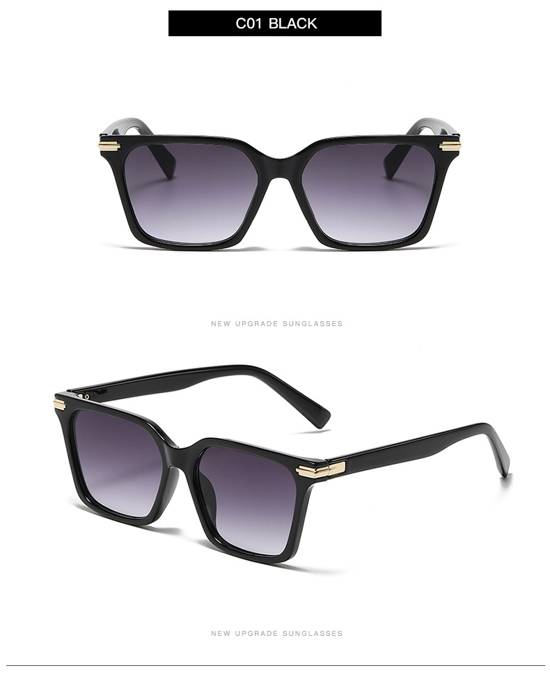 Square Glasses Style Outdoor Occasion Fashion Gradient Color PC UV400 Protection Square Full Frame Women's Sunglasses