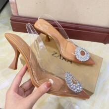 ZA�＾�¿�2023��ʽ���^�߸�ŮЬˮ荿��͸��PVC¶��������ЬŮ
